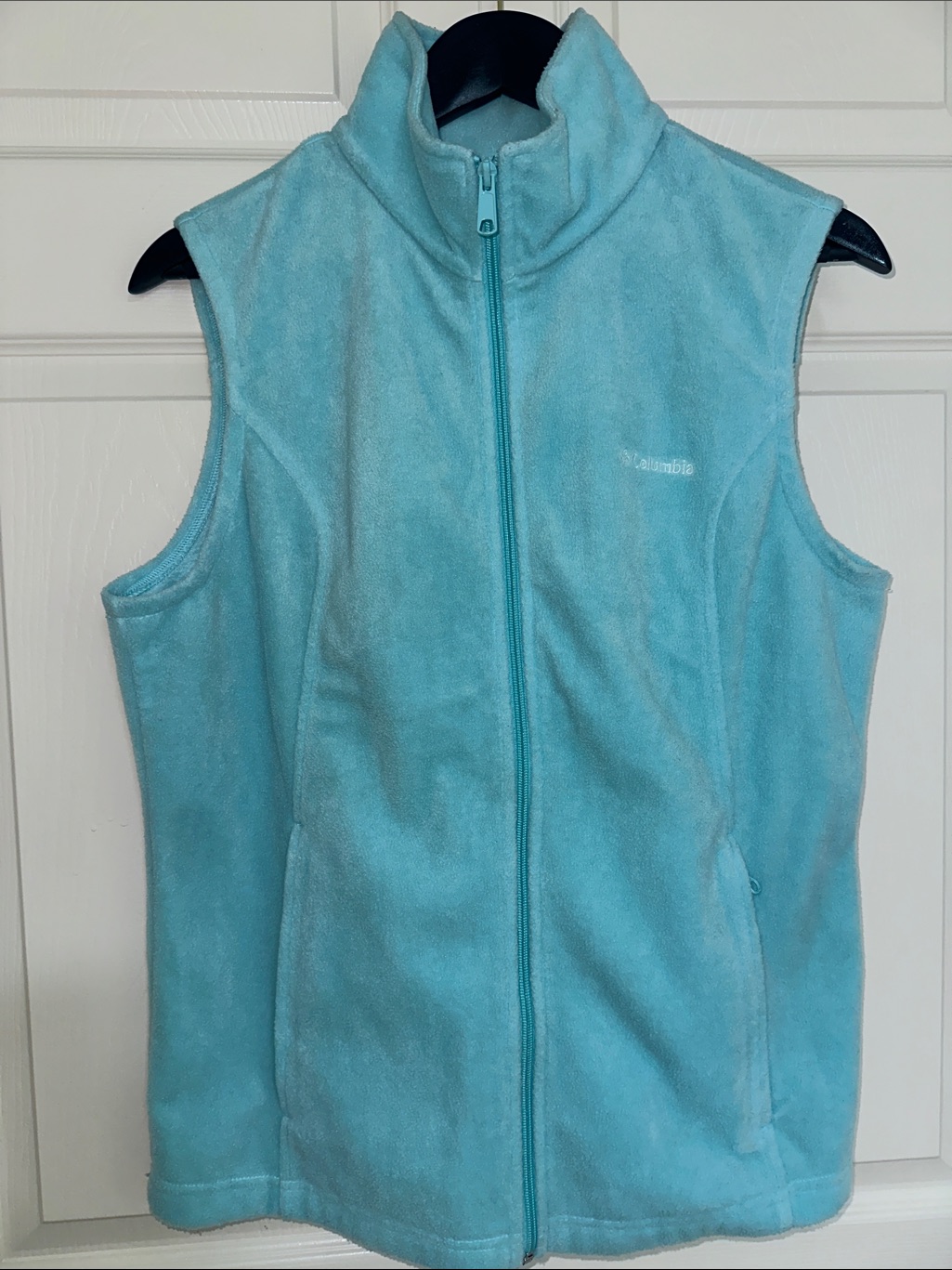 Columbia Aqua Blue Fleece Vest - Women's Sleeveless Zip